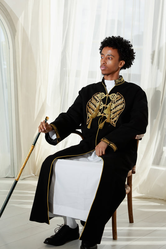 Premium Black & Gold Somali Jubbad