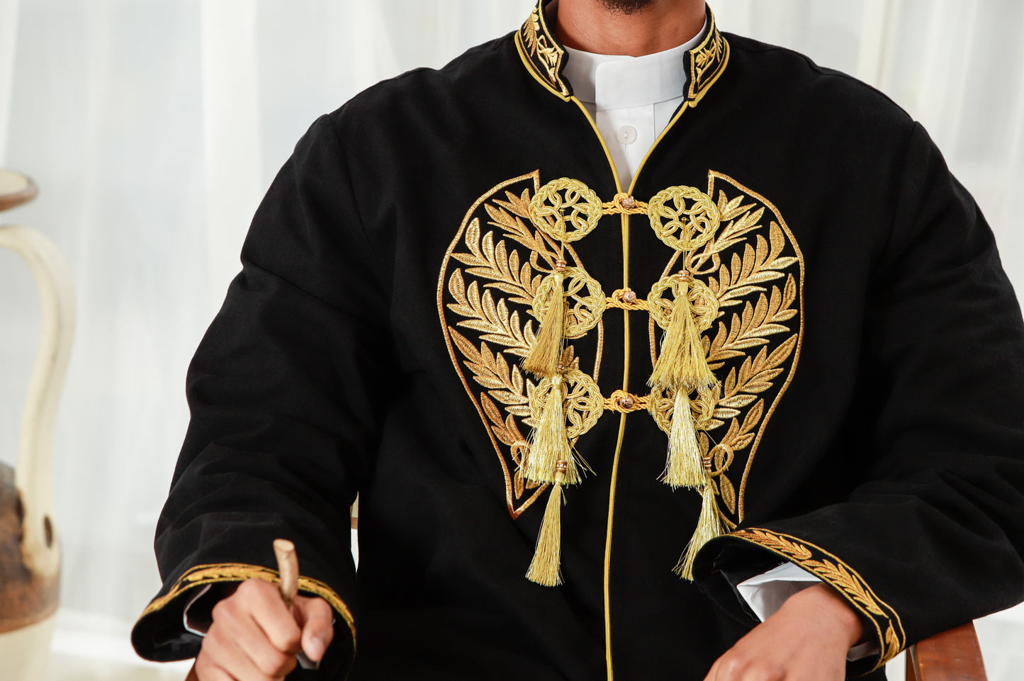 Premium Black & Gold Somali Jubbad